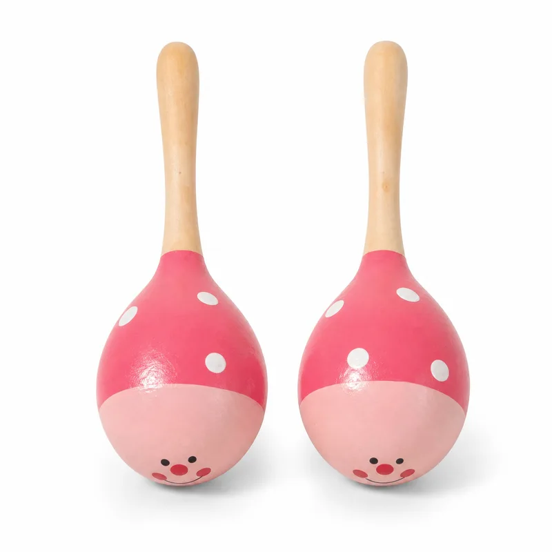 Par de maracas de madera pintadas