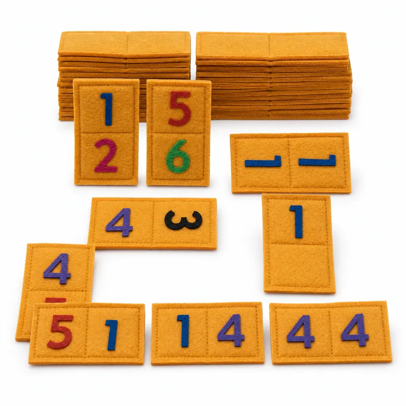 Dominó de fieltro para niños (Números)