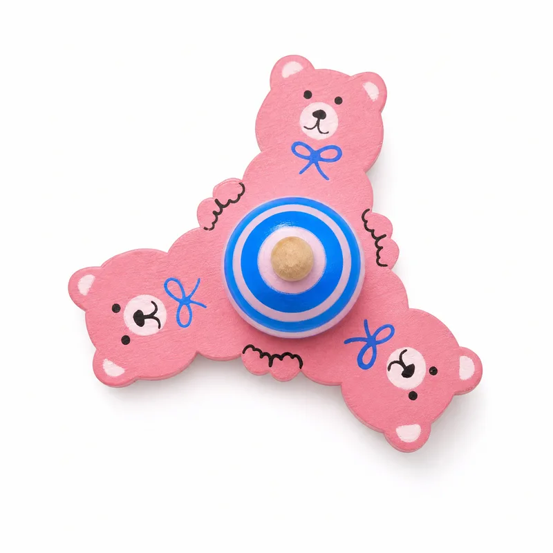 Perinola de madera con forma de osos